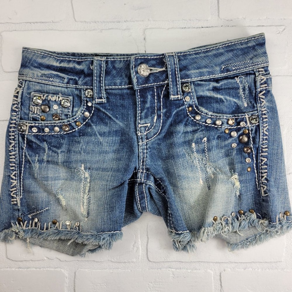 Miss Me Denim Jean Cut Off Shorts JE5463H2 - Picture 2 of 5